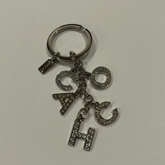 Coach Accessories - NWOT COACH Vintage Crystal Pave Diamond
Silver Purse Charm Keychain Fob
